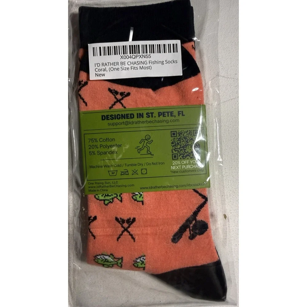 I’ll Rather Be Chasing Men Crew Socks Fishing